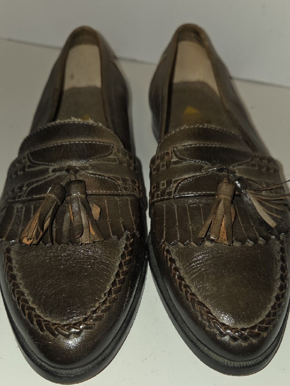 Aldo Dark Brown Leather Tassel LoafersSize 6D - Picture 7 of 7